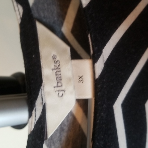 CJ Banks Striped Navy Blue & White Tunic 3X - Picture 2 of 6